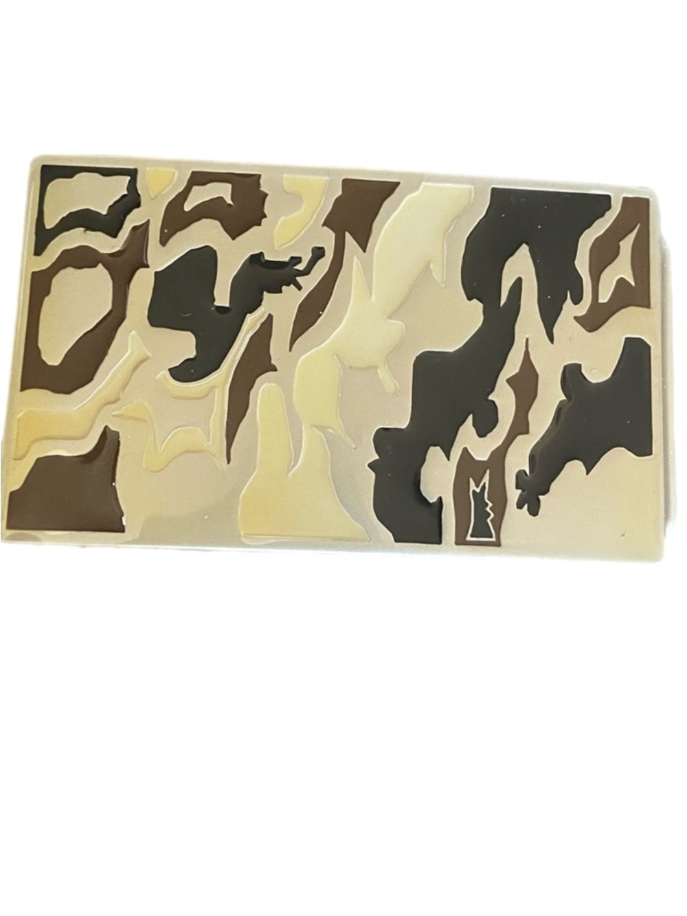 Vhish Camo Belt Buckle Camouflage Rectangular Military Army Tan/Green Gorpcore